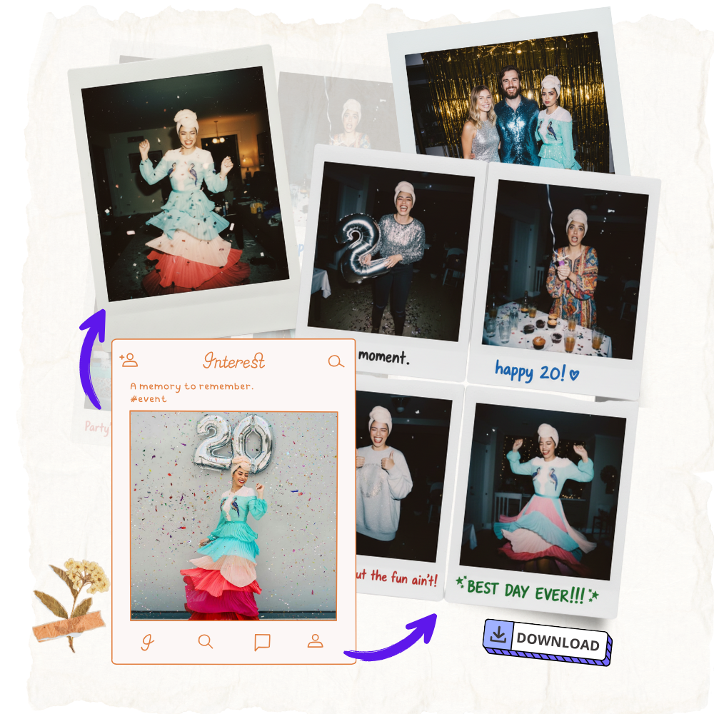 Mockup of AI generated Polaroid photos after checkout – AI-Polaroid.com